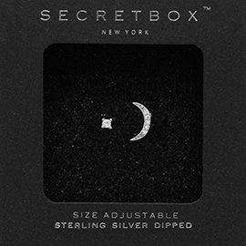 SECRET BOX_Sterling Silver Dipped CZ Crescent Moon Ring