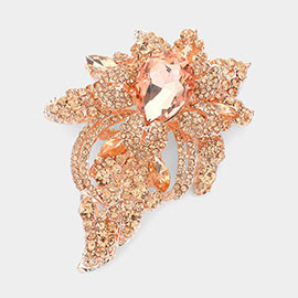 Floral Crystal Pave Bouquet Brooch / Pendant