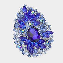 Crystal Rhinestone Teardrop Bouquet Pin Brooch