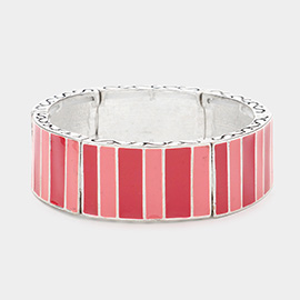 Enamel Rectangle Pattern Stretch Bracelet