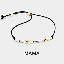 MAMA Message Morse Code Adjustable Cinch Pull Tie Bracelet