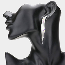 Rhinestone Fringe Dangle Evening Earrings