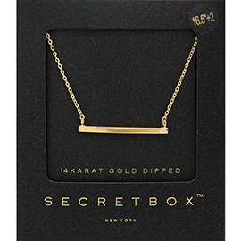 SECRET BOX_14K Gold Dipped Metal Bar Necklace