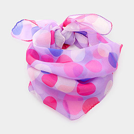 Polka Dot Patterned Silk Square Scarf