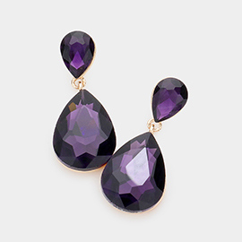 Crystal Double Teardrop Evening Earrings