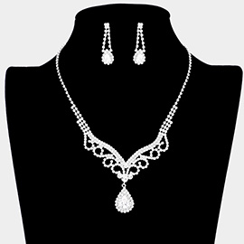 CZ Teardrop Accented Necklace