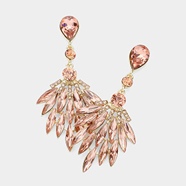 Marquise Stone Cluster Evening Earrings