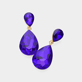 Crystal Double Teardrop Evening Earrings