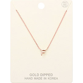 -F- Gold Dipped Metal Pendant Necklace