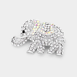 Stone Paved Elephant Pin Brooch