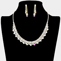 Teardrop Accented Rhinestone Necklace