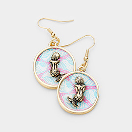 Patterned Mermaid Accented Dangle Earrings