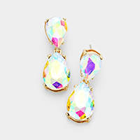 Crystal Double Teardrop Evening Earrings