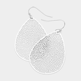 Filigree Teardrop Metal Disc Dangle Earrings