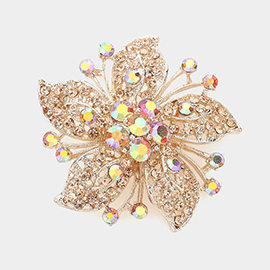 Crystal Rhinestone Flower Pin Brooch