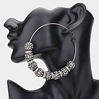 Oversized Shamballa Ball Hoop Earrings