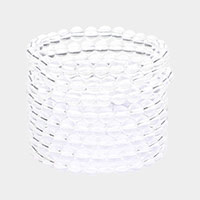 8PCS - Clear Lucite stack stretch bracelets