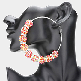 Oversized Shamballa Ball Hoop Earrings