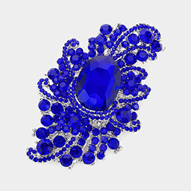 Crystal Oval Accented Bouquet Pin Brooch