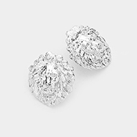 Metal Lion Stud Earrings