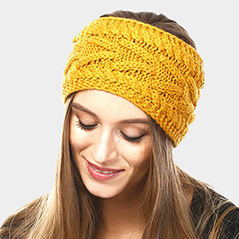 Solid Cable Knit Earmuff Headband