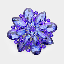 Crystal Flower Pin Brooch