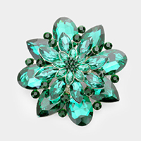 Crystal Flower Pin Brooch