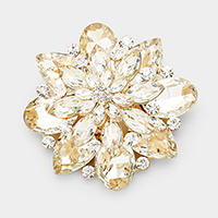 Crystal Flower Pin Brooch