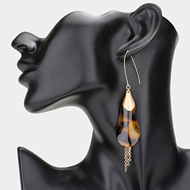 Metal Chain Dropped Celluloid Acetate Dangle Earrings