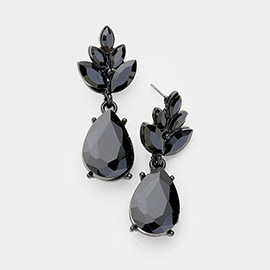 Crystal Teardrop Cluster Vine Evening Earrings