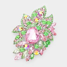 Crystal Rhinestone Petal Brooch / Pendant