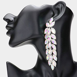 Oversized Crystal Rhinestone Marquise Evening Earrings