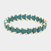 Triangle Bead Metal Ball Stretchable Bracelets