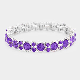 Bubbly Crystal Round Evening Bracelet