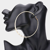 14k Gold Filled Textured Brass Metal Hoop Earrings