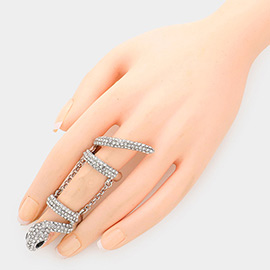 Crystal Pave Snake Stretch Ring