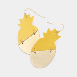 Pineapple Faux Leather Earrings