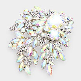 Floral Crystal Rhinestone Bouquet Brooch / Pendant