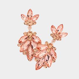 Crystal Marquise Ornate Floral Evening Earrings