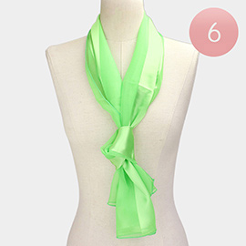 6PCS - Satin Striped Print Scarf