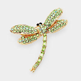 Stone Pave Dragonfly Pin Brooch