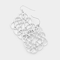 Rhombus Braided Metal Wire Earrings