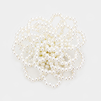 Tiny Pearl Cluster Floral Brooch