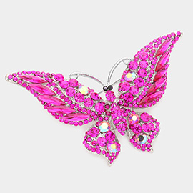 Glass Crystal Butterfly Pin Brooch