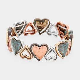 Heart Metal Stretch Bracelet