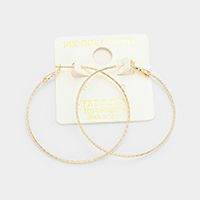 14K Gold Dipped Metal Hypoallergenic Hoop Earrings