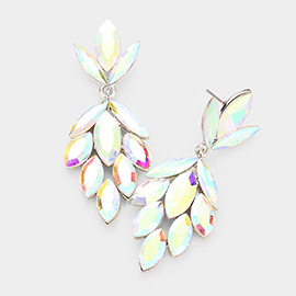 Crystal Marquise Cluster Evening Earrings