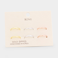 6PCS - Gold Dipped Metal Rings