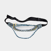 Clear Leopard Trim Fanny Pack