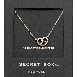 Secret Box _ 14K Gold Dipped Pretzel Pendant Necklace